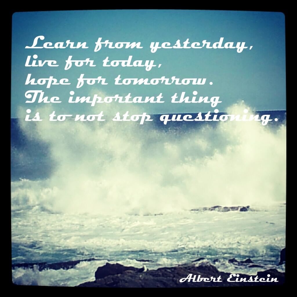 Learn from yesterday, live for today, hope for tomorrow. The important thing is to not stop questioning. -Albert Einstein