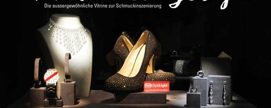 MK Jewellery Stage Schmuckvitrine Inszenierung mit LED-Beleuchtung